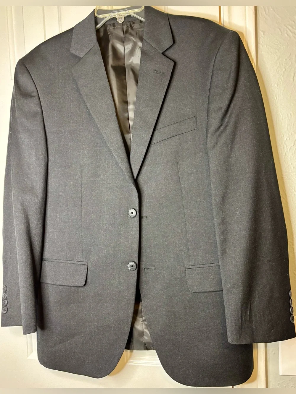 Pronto Uomo Dark Charcoal Two-Button Men's Suit Jacket Coat